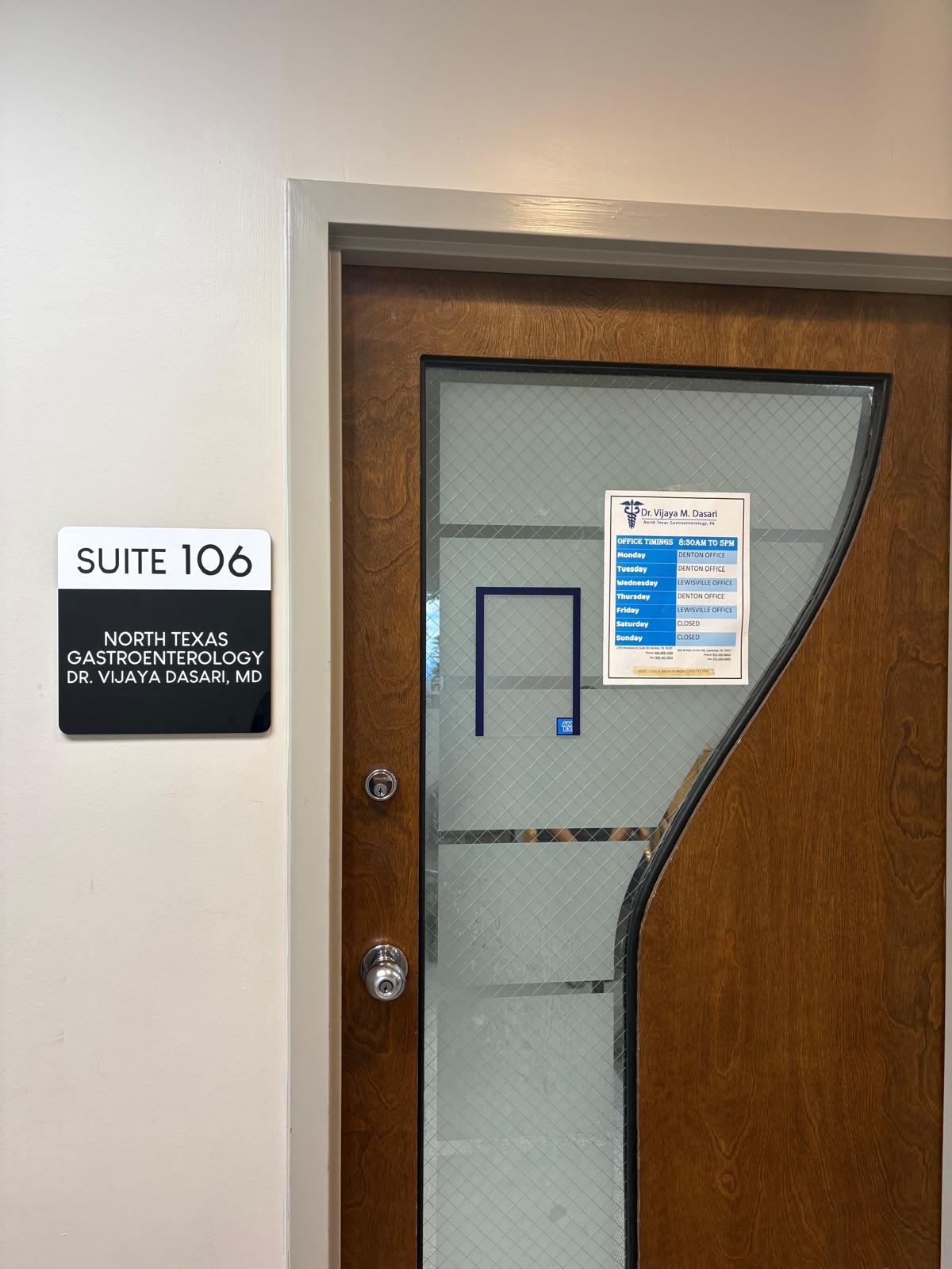 Lewisville office Suite 106 entrance